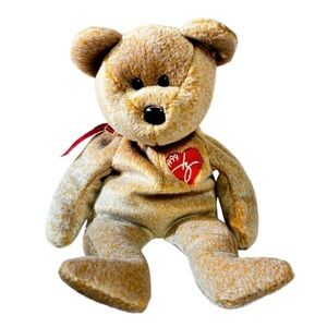 TY 1999 Signature Teddy Bear Plush Stuffed Animal Vintage 8.5" long Toy